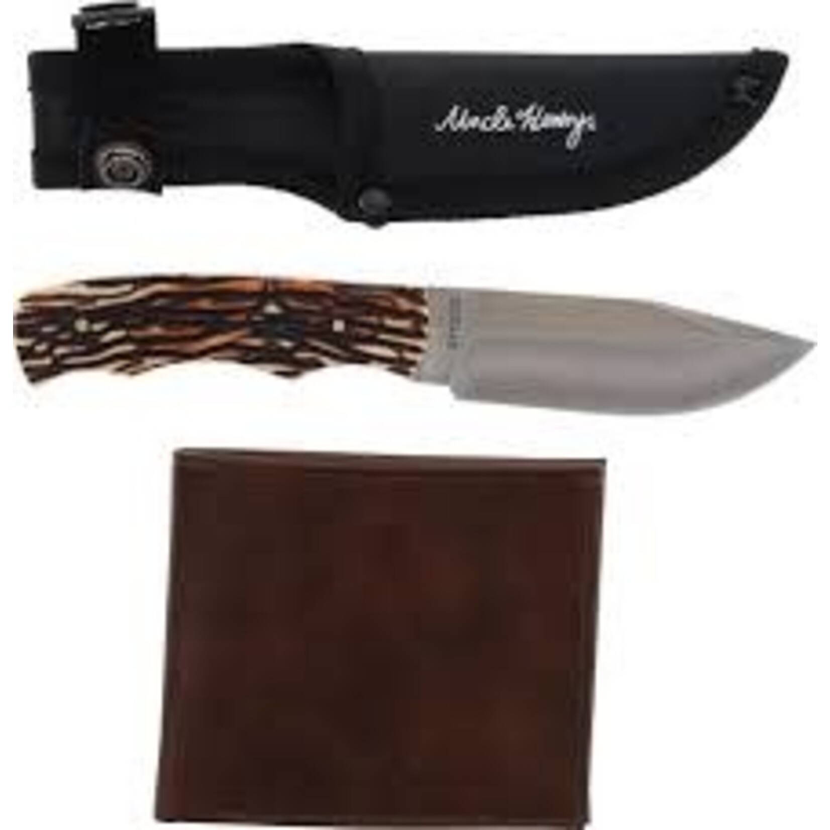 UNCLE HENRY FIXED W/ SHEATH BLADE 4" OVERALL 8"  COMBO W/ WALLET