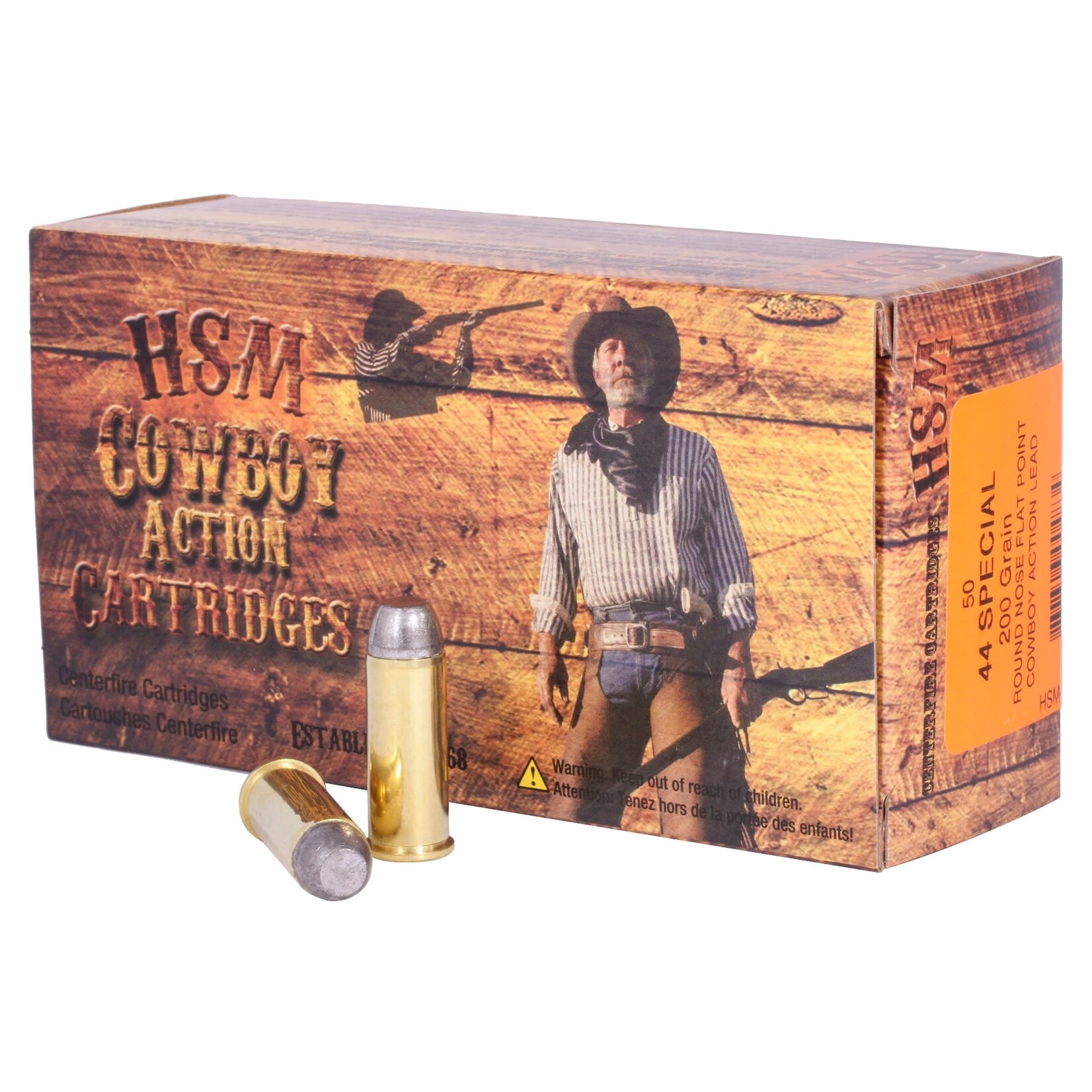 HSM HSM 44 SPL SPECIAL 200 GR LEAD ROUND FLAT POINT 850 FPS COWBOY ACTION 50 RDS
