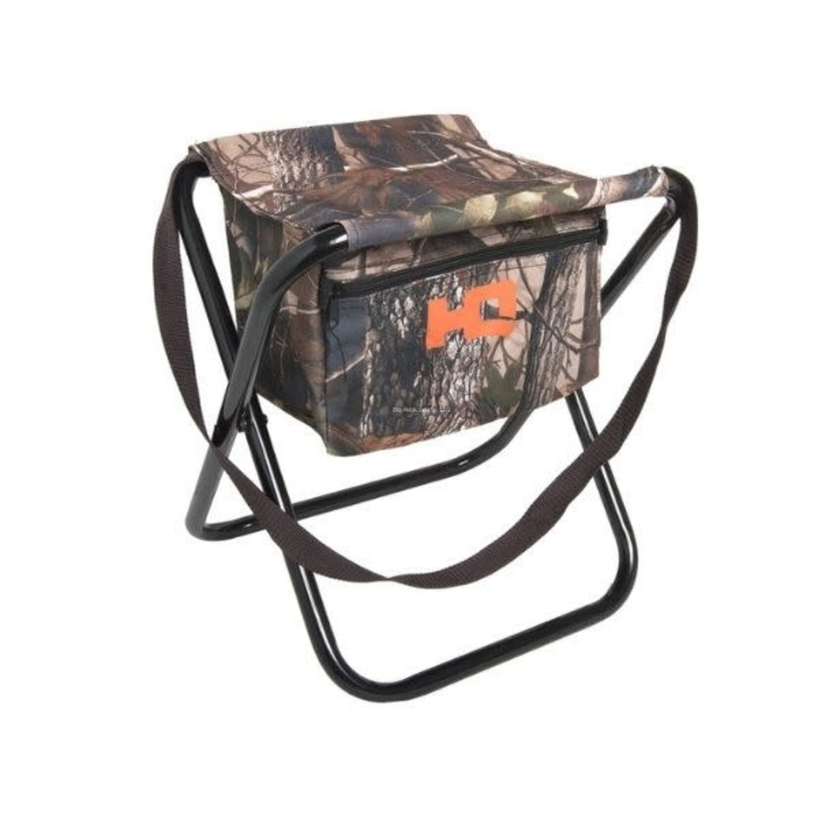 HQ OUTFITTERS HQ OUTFITTERS FOLDING CAMO STOOL WITH STORAGE POCKET