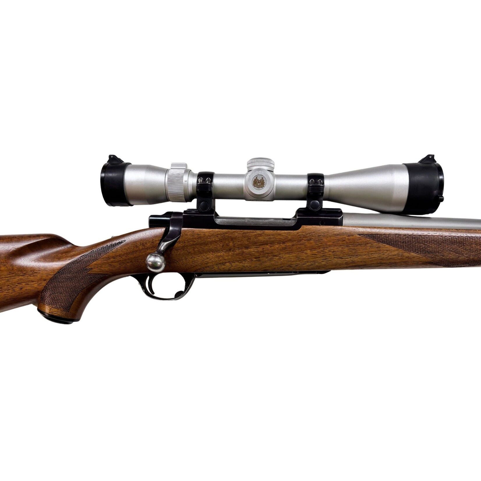 RUGER USED RUGER M77 358 NORMA MAG BOLT ACTION 3 RDS 23" BARREL 3-9X40 NIKON SCOPE