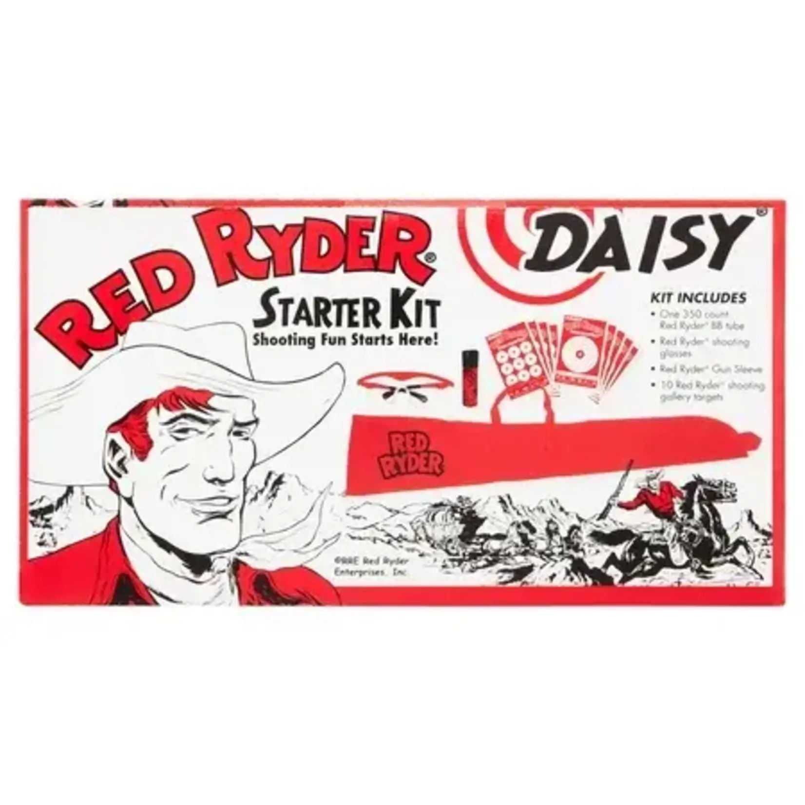 daisy DAISY RED RYDER STARTER KIT BB TUBE, SHOOTING GLASSES, GUN SLEEVE, TARGETS