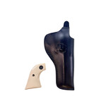 RUGER RUGER IVORY GRIP AND LEATHER REVOLVER HOLSTER