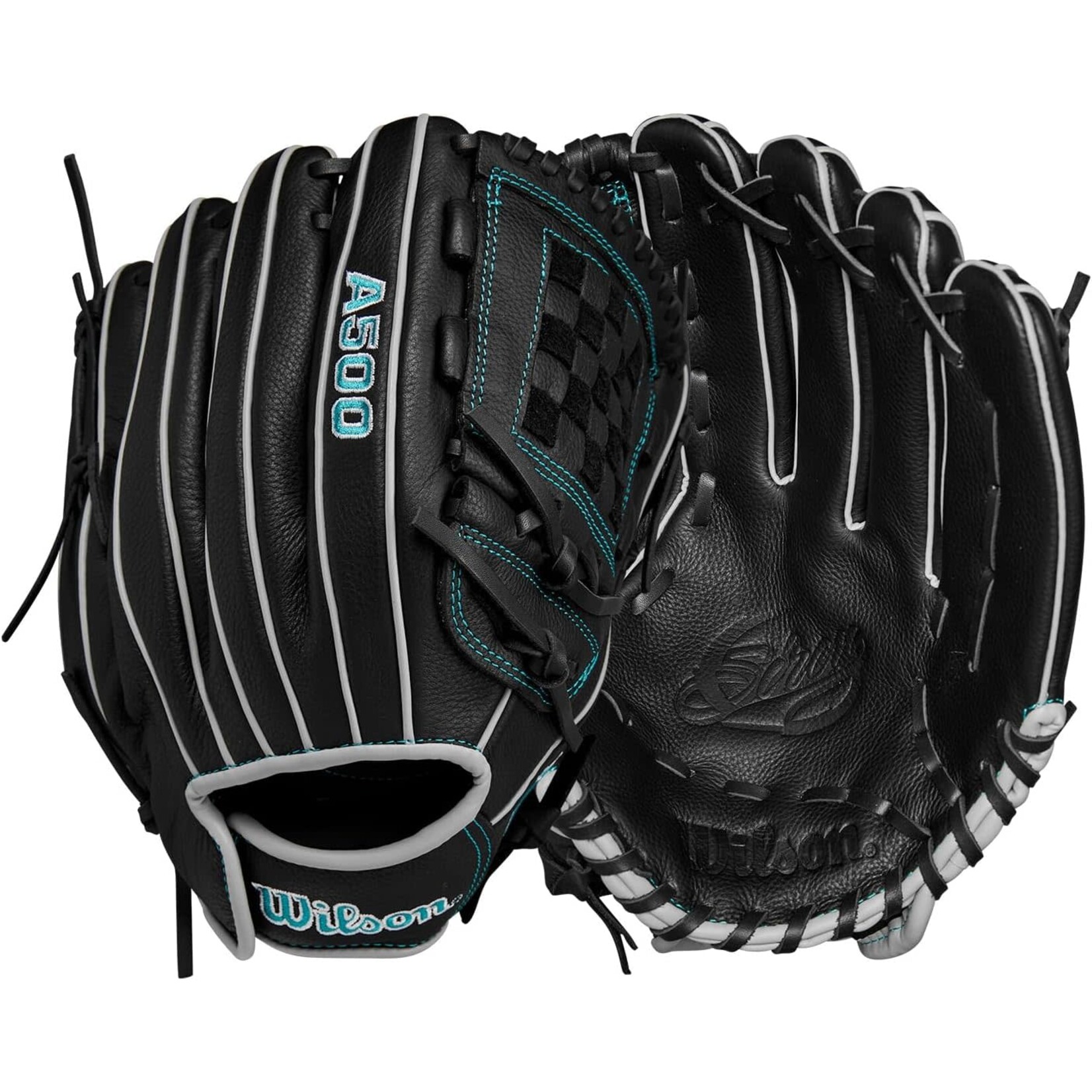 WILSON WILSON BALL GLOVE  A500 SIREN REG 12" BLACK/TEAL