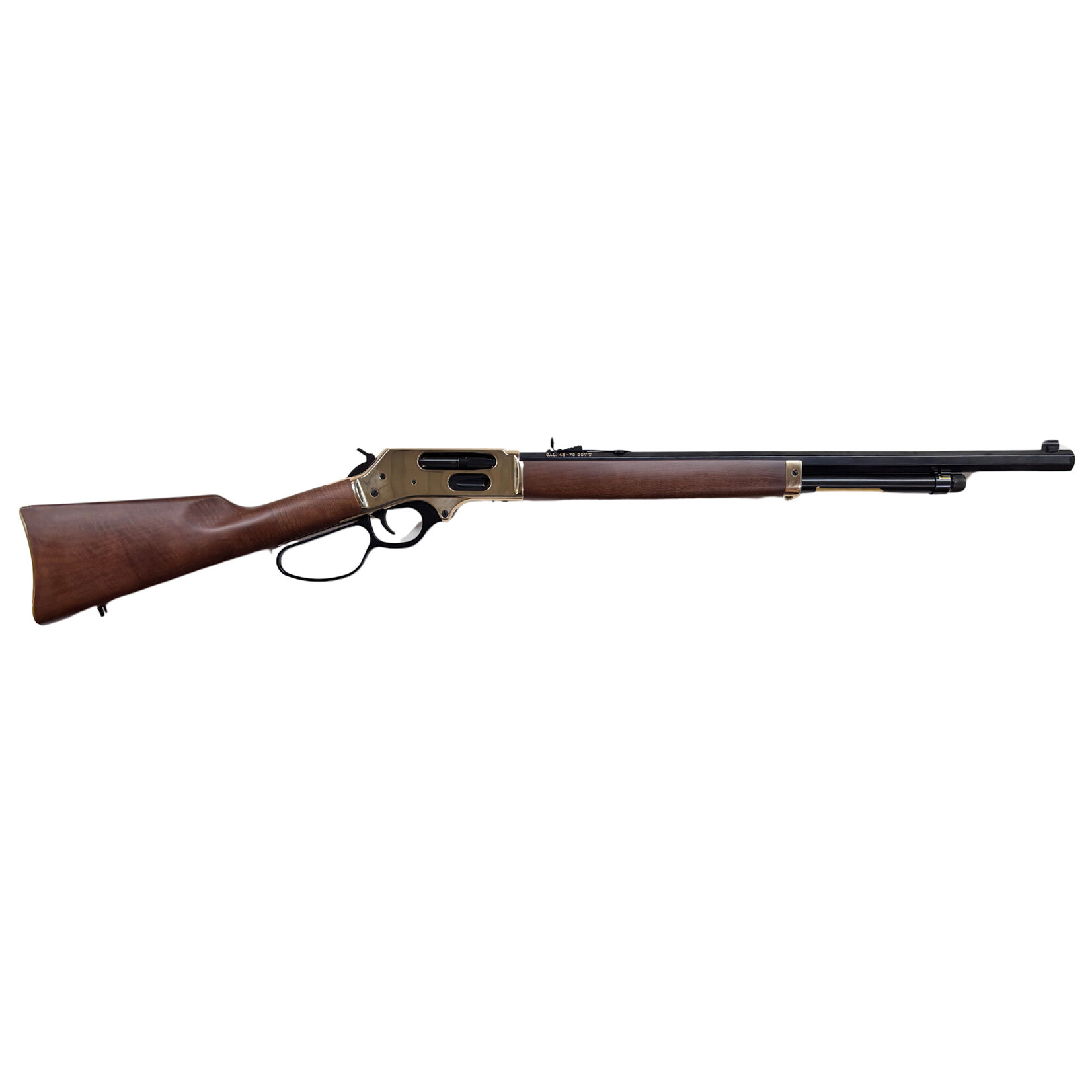 HENRY USED HENRY 45-70 GOV'T MODEL H010BG LEVER 22" BARREL 4 ROUNDS NEW IN BOX SIDE GATE BRASS