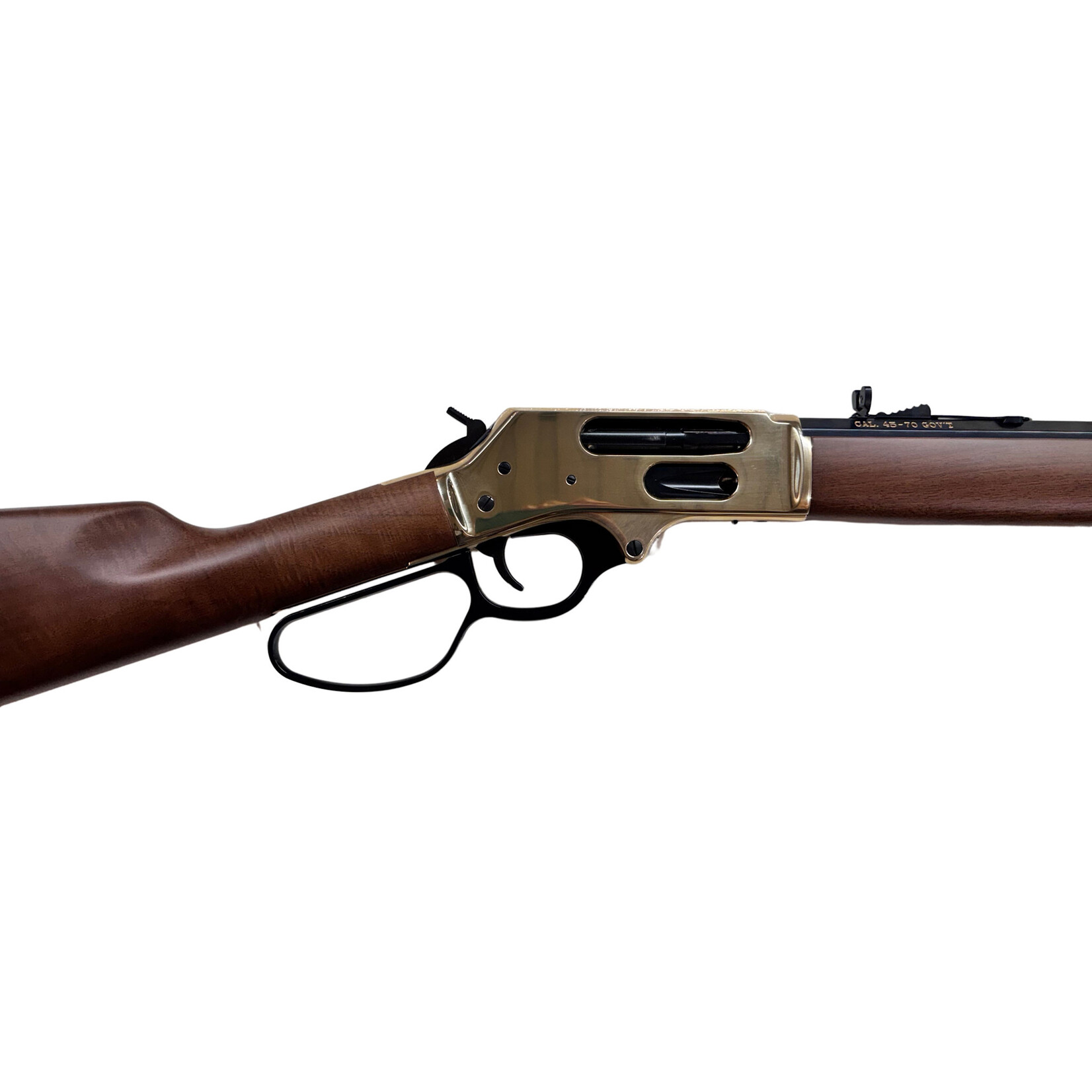 HENRY USED HENRY 45-70 GOV'T MODEL H010BG LEVER 22" BARREL 4 ROUNDS NEW IN BOX SIDE GATE BRASS