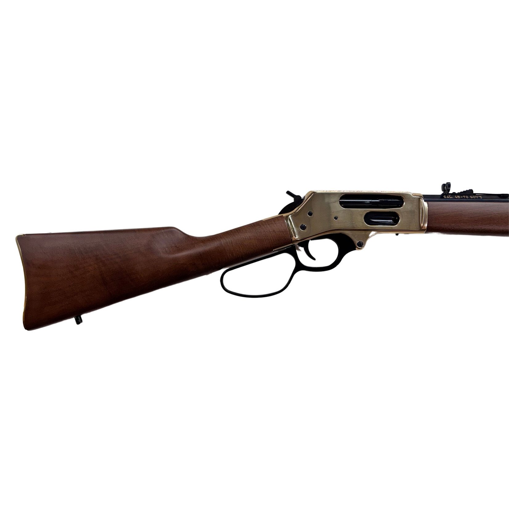 HENRY USED HENRY 45-70 GOV'T MODEL H010BG 22" BARREL 4 ROUNDS NEW IN BOX SIDE GATE BRASS