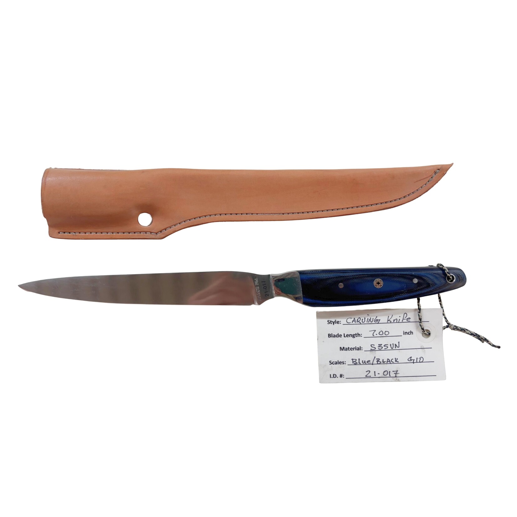 MORRIS KNIFE CARVING KNIFE 7” BLADE BLUE/BLACK 310 S35VN