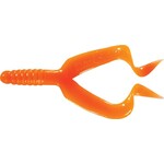 MISTER TWISTER 4" SPLIT DOUBLE TAIL 10 PIECE ORANGE