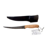 MORRIS KNIVES MORRIS KNIVES FILLET KNIFE 7.5” BLDE UP-SWEEP AEB-L QUILTED MAPLE RED LINER