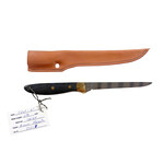 MORRIS KNIVES MORRIS KNIVES FILLET KNIFE 6 1/8” BLADE  BROWN MACARTA CM154