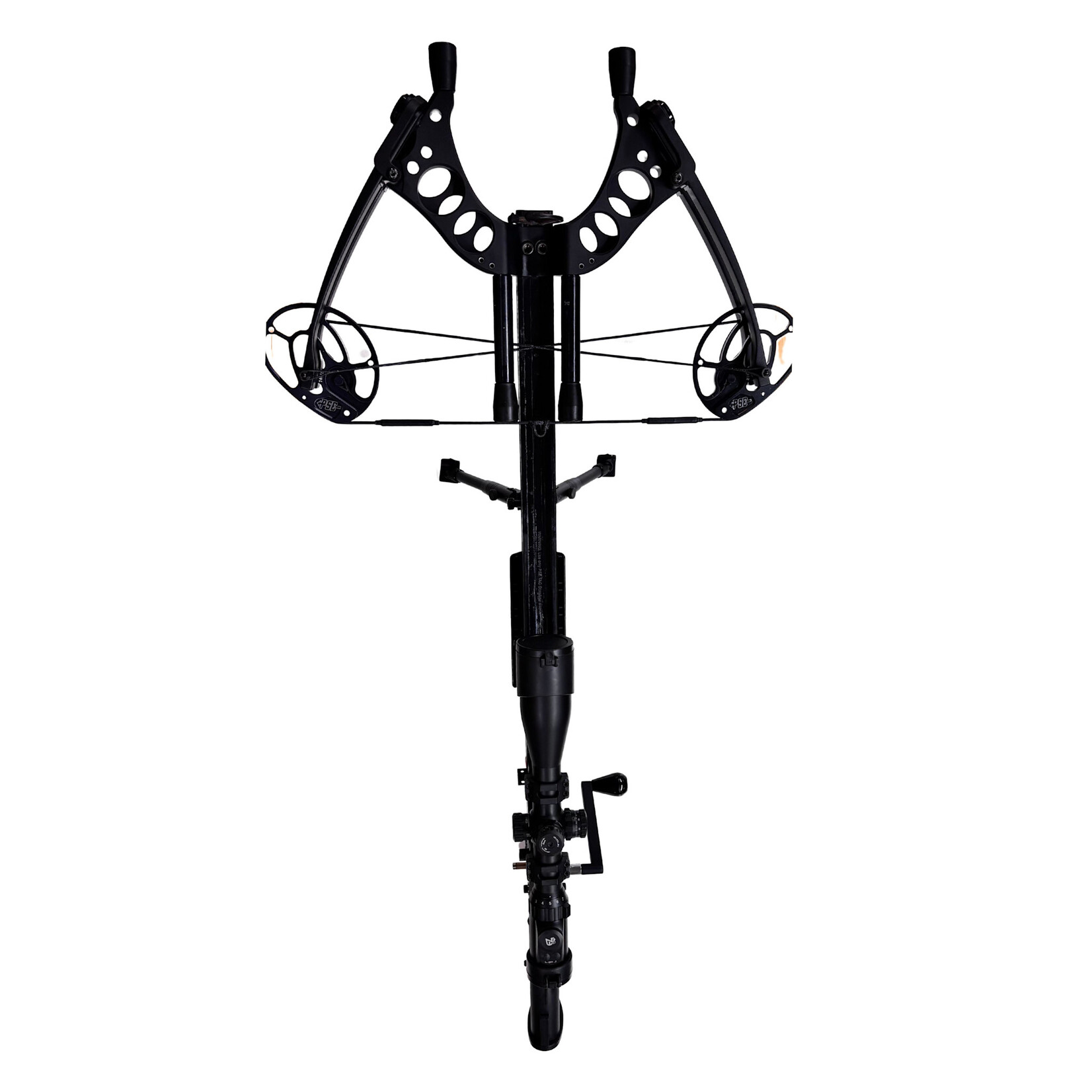 USED PSE TAC 15 CROSSBOW W/ MOUNTED 3-12 SCOPE BIPOD EXTRA CABLES NEW STRING SOFT CASE 6 BOLTS 7 FIELD POINTS