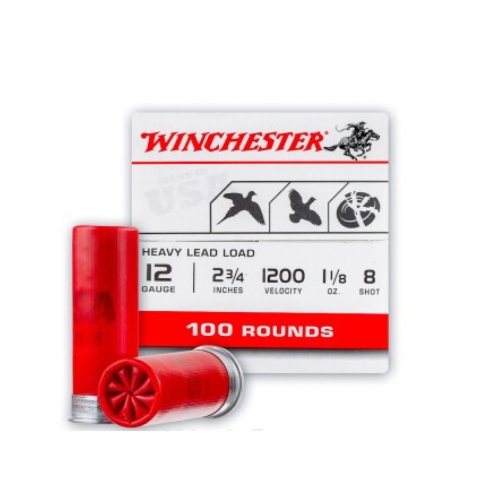 WINCHESTER WINCHESTER SS 12 GA GAME AMMO 2-3/4" 1-1/8 OZ #8 VALUE PACK 100 ROUNDS