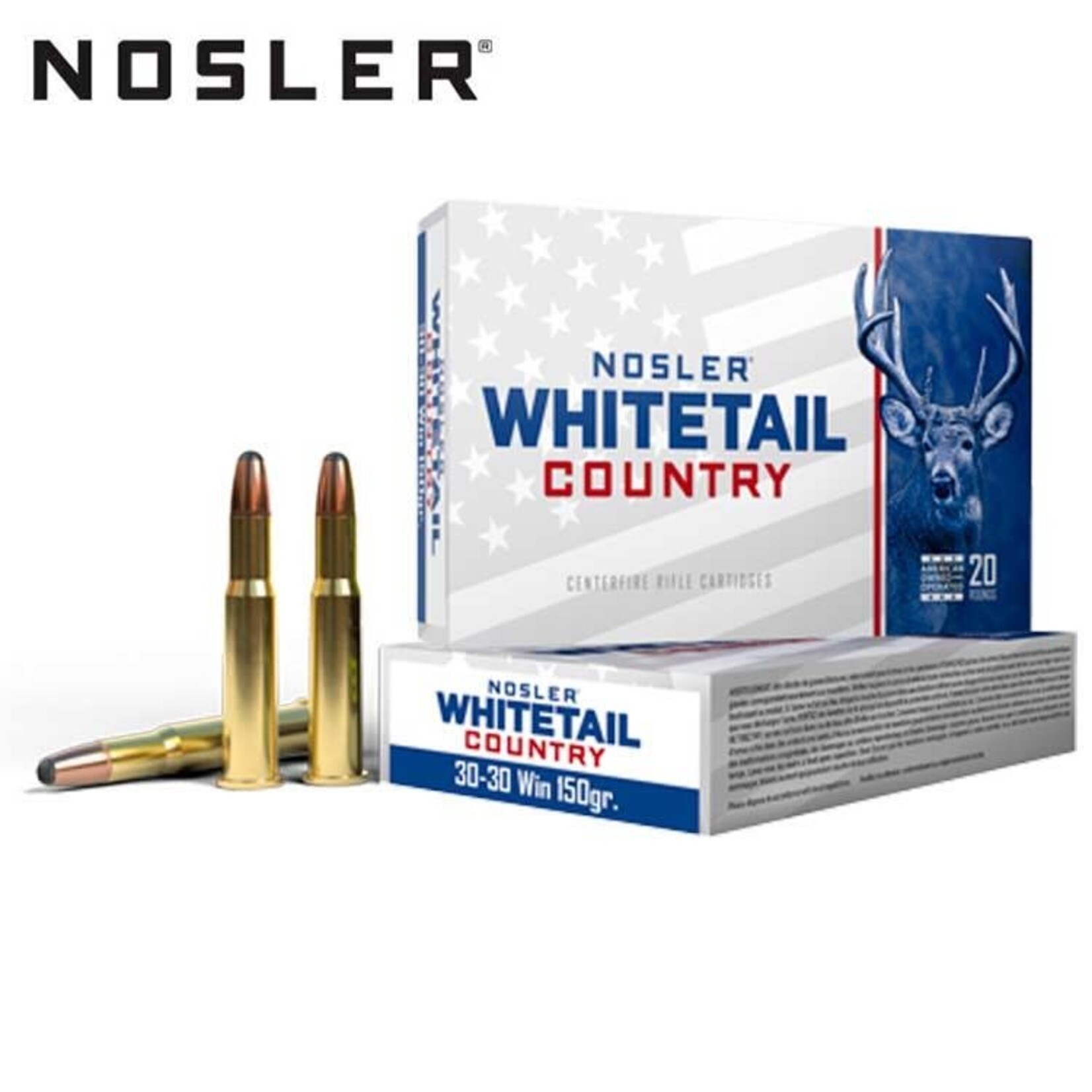NOSLER NOSLER AMMO 30-30 WHITETAIL COUNTY 150GR RN 20RNDS