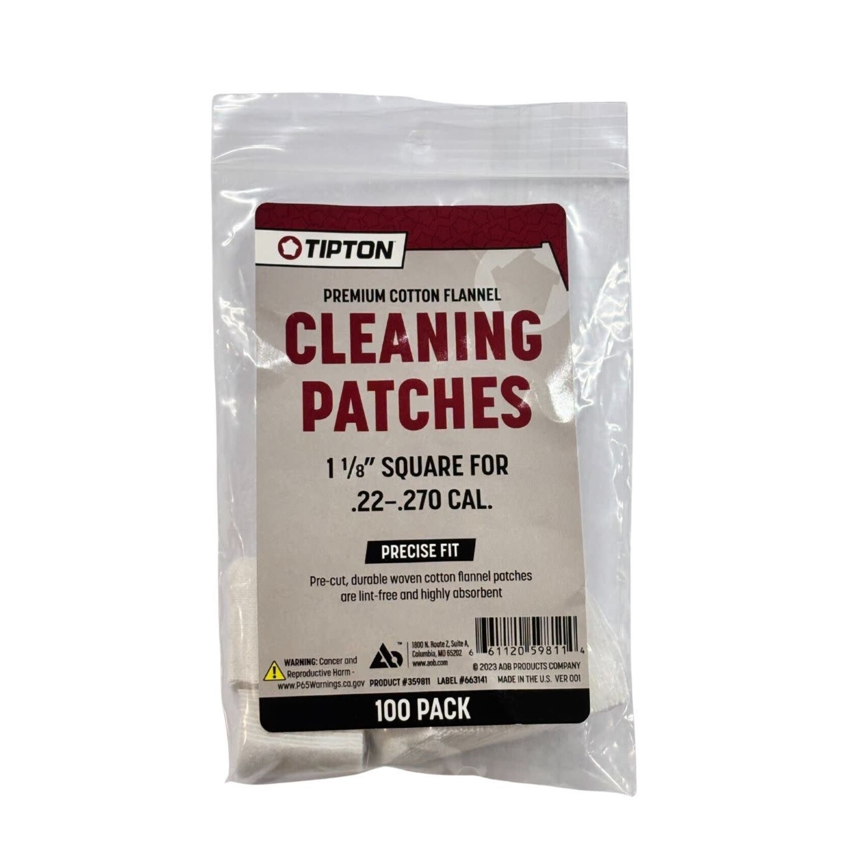 TIPTON TIPTON PATCHES 22-270 CALIBER 1.13" SQUARE 100 PACK