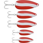 SOUTH BEND RED AND WHITE SPOONS 5 PK 1/16 OZ 1/32 OZ 1/5 OZ 1/4 OZ 3/8 OZ