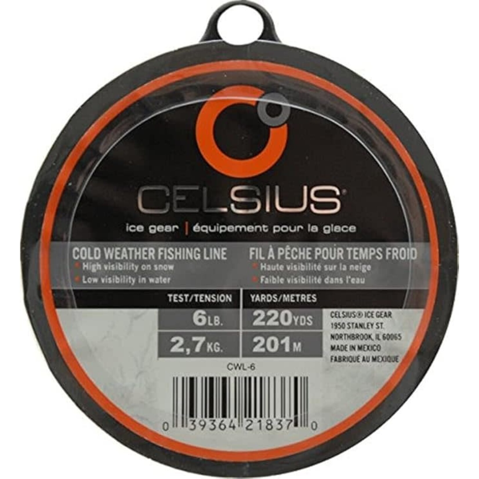 CELSIUS COLD WEATHER FISHING  MONOFILAMENT LINE 220 YARDS 6 LBS