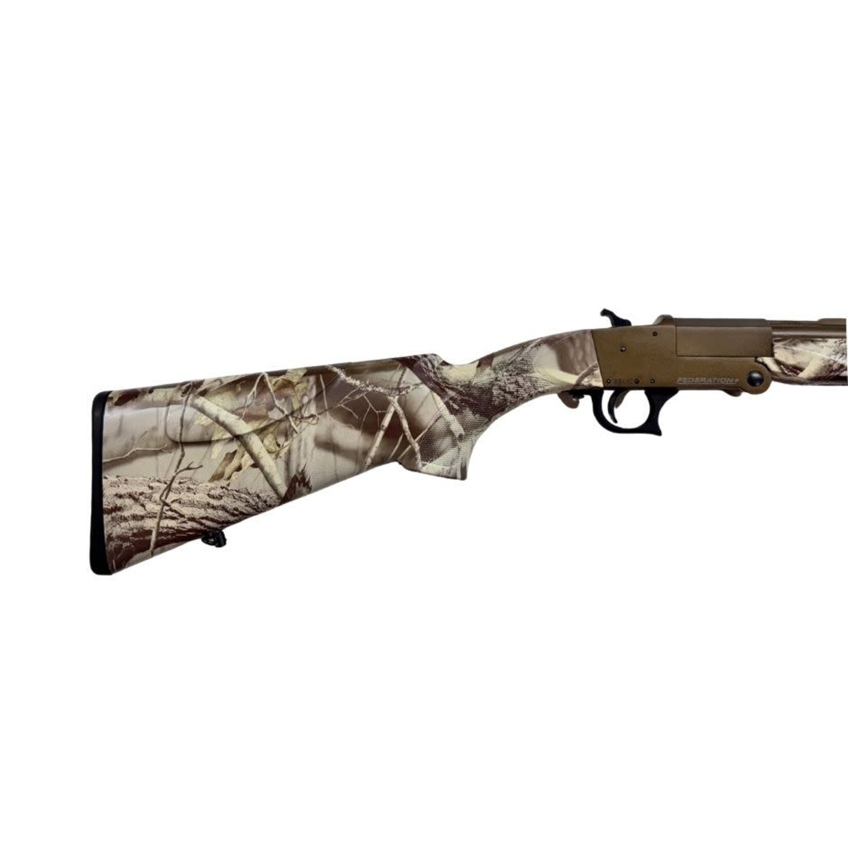 FEDERATION FIREARMS 410 GA SHOTGUN 3" CHAMBER SINGLE SHOT 28" BARREL 3 CHOKES CAMO SYNTH STOCK