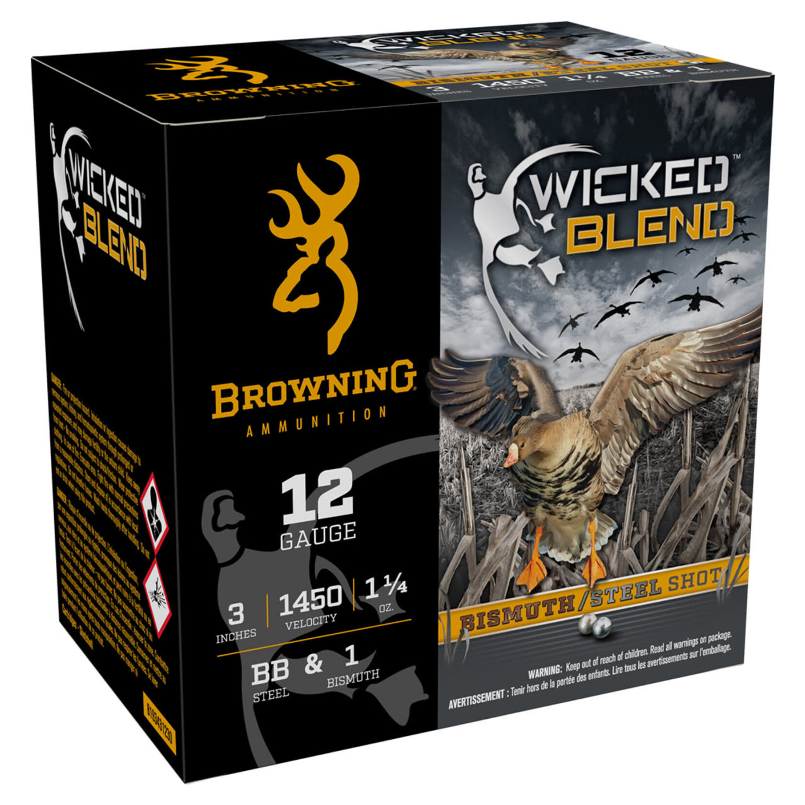 Browning BROWNING WICKED BLEND 12 GAUGE STEEL SHOT 3" 1 1/4 BB AND BISMUTH