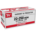 Winchester Repeating Arms WINCHESTER 22-250 REM 45 GRAIN JHP 40 ROUNDS VARMINT AND PREDATOR