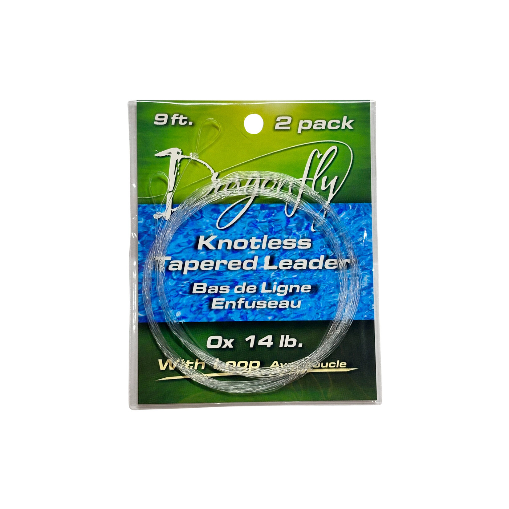 DRAGONFLY KNOTLESS TAPERED LEADERS 2PK 14LB 9FT DTL-90X