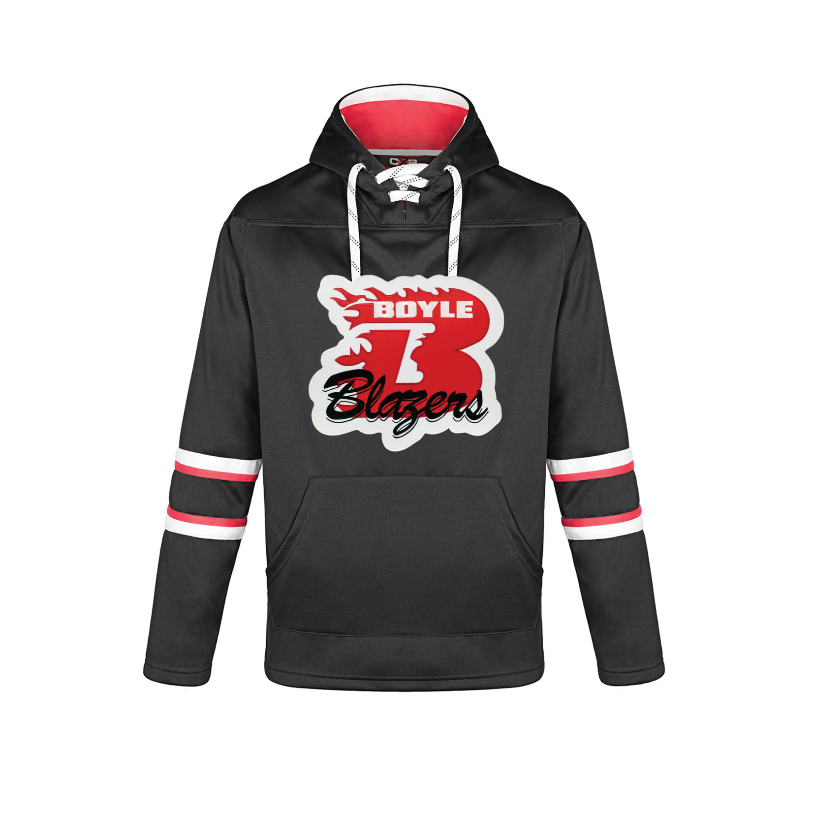 ATHLETIC KNIT BLAZERS DANGLE 617 HOODY BLACK/RED/WHITE SR