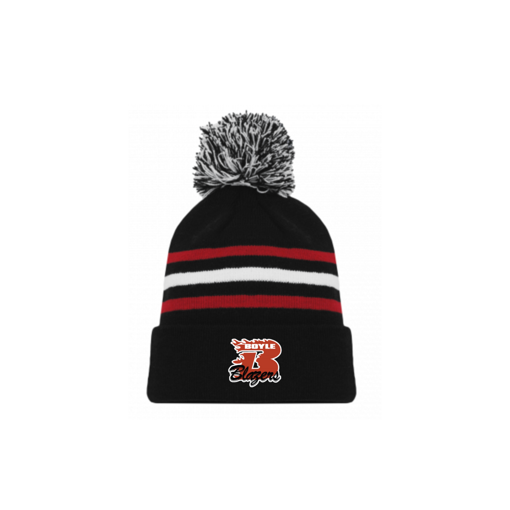 ATHLETIC KNIT AK BOYLE BLAZERS TOQUE BLACK & RED ADULT/YOUTH