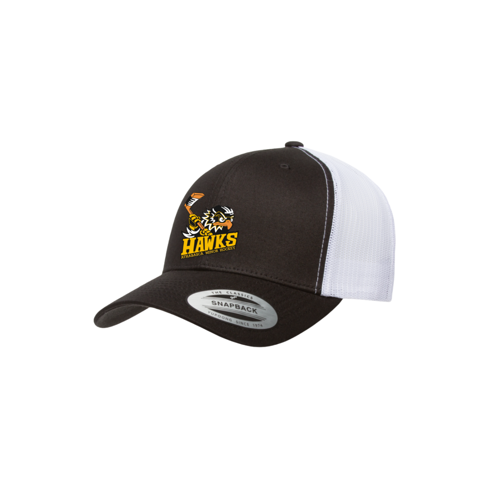 AJM HAWKS SNAP BACK CAP BLACK/WHITE MESH
