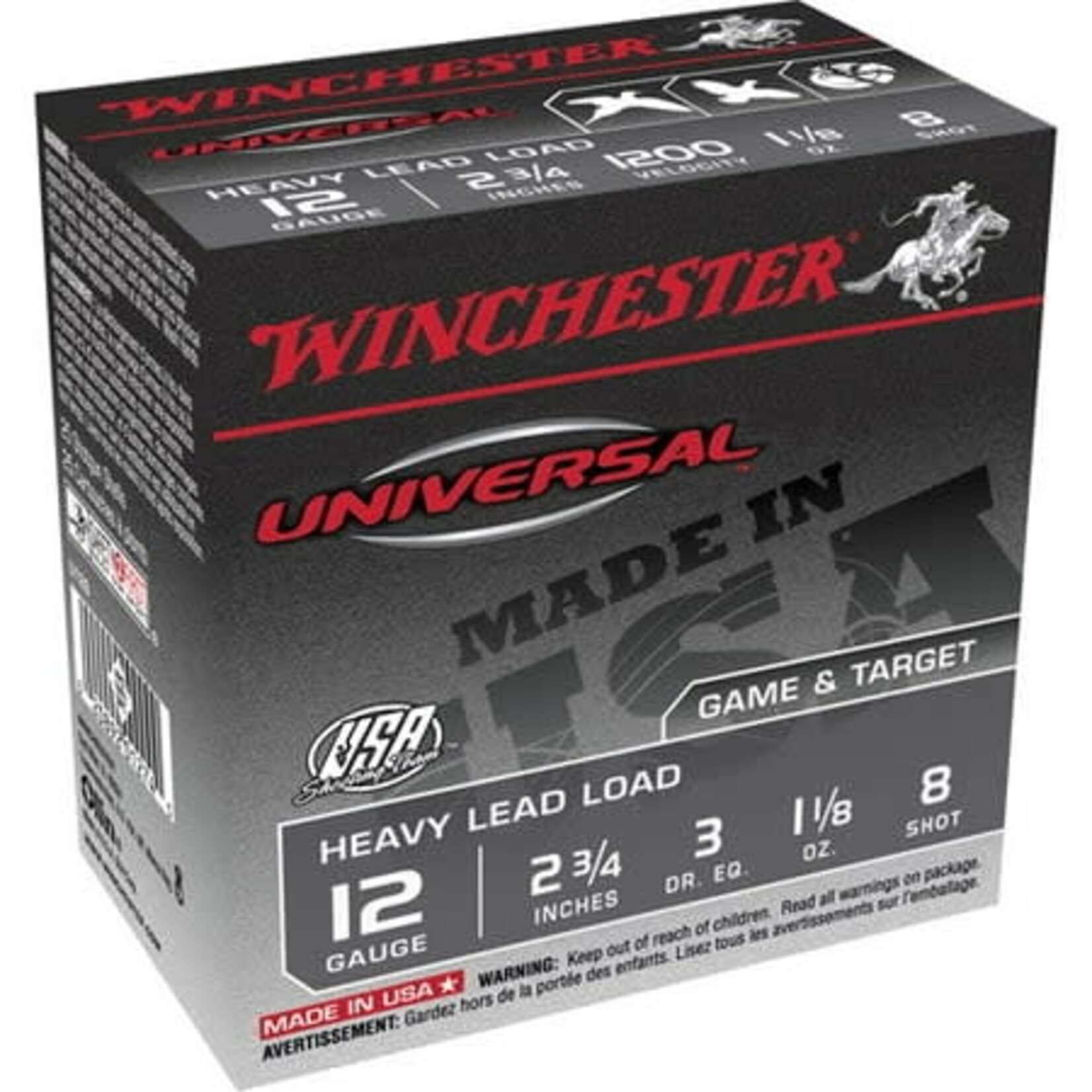 WINCHESTER WINCHESTER SS 12 GA GAME AMMO 2-3/4" 1-1/8 OZ #8 HEAVY LEAD LOAD 20 ROUNDS