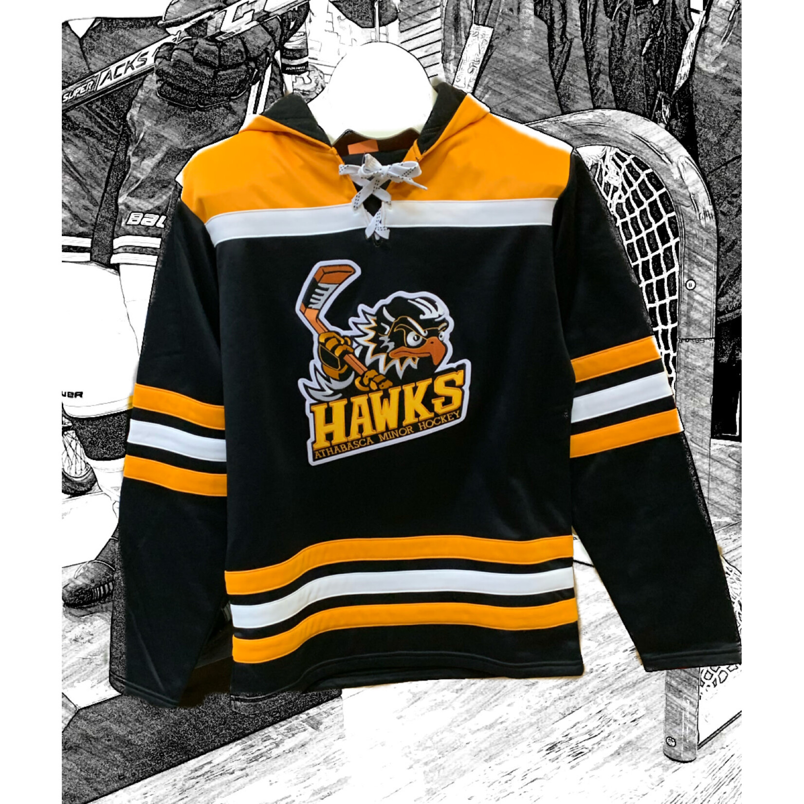 ATHLETIC KNIT HAWK ATHLETIC KNIT HOODY TWILL LOGO SR NO POCKET