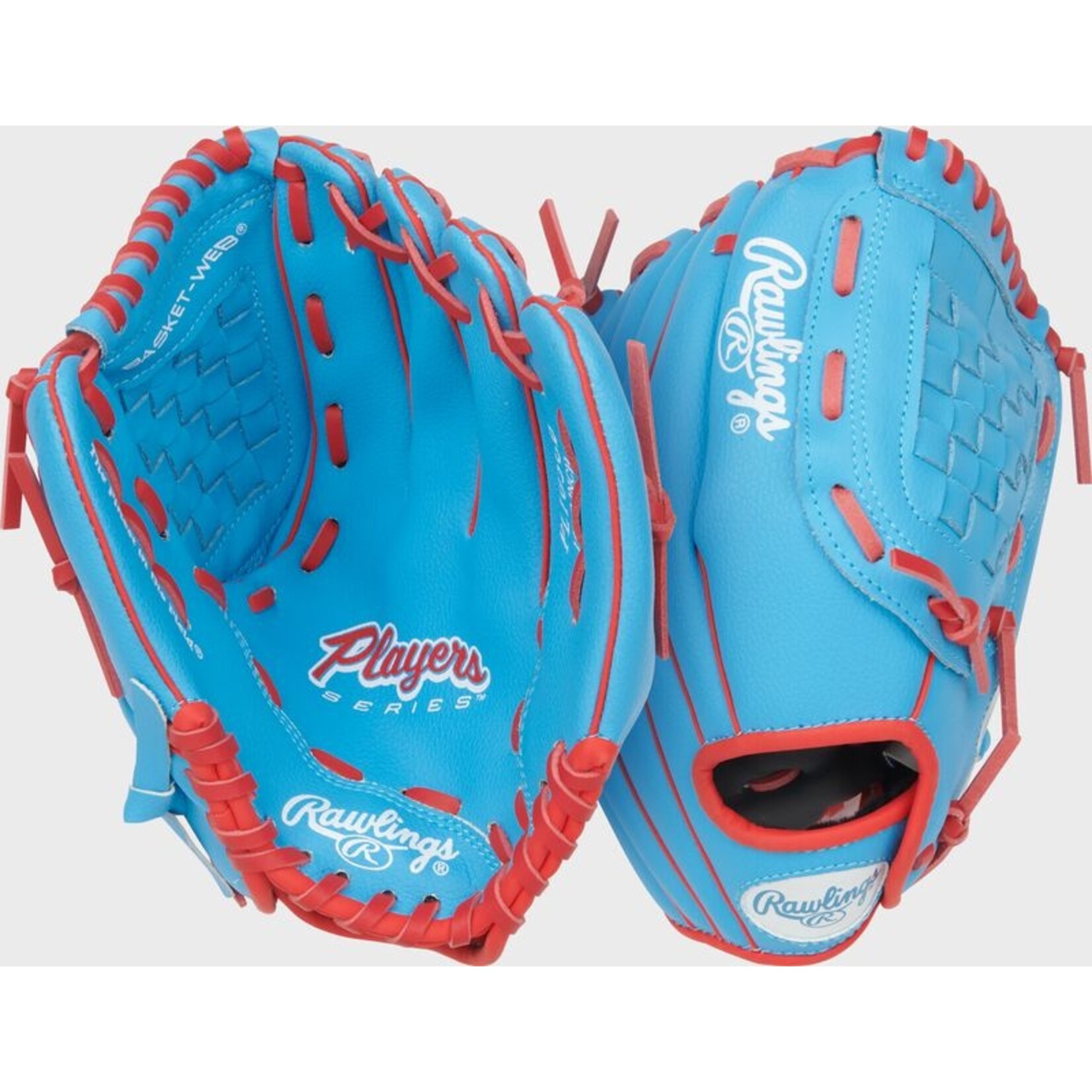 RAWLINGS RAWLINGS PLAYER SERIES 10.5 INCH GLOVE- RIGHT SKY BLUE/RED