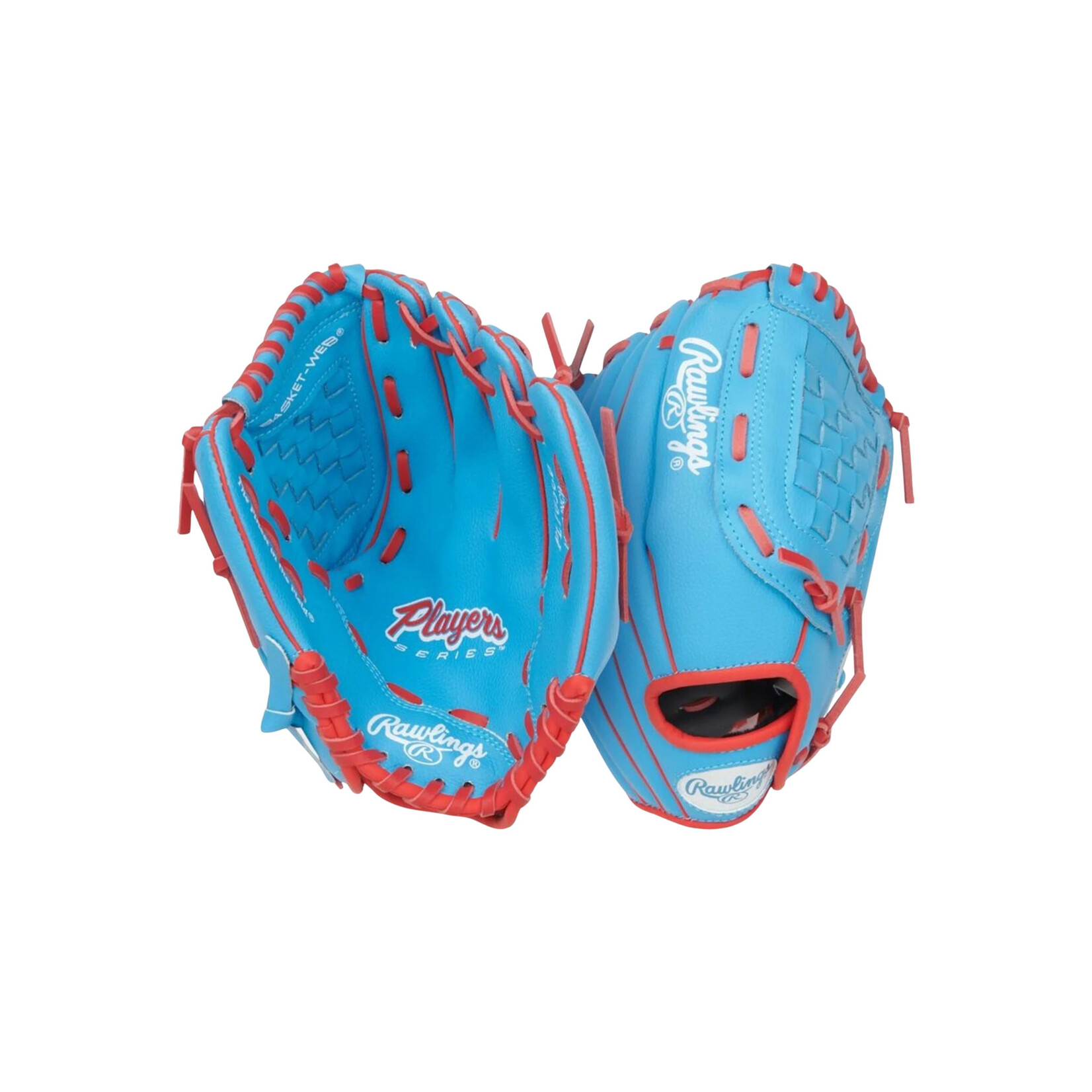 RAWLINGS RAWLINGS PLAYER SERIES 10.5 INCH GLOVE- RIGHT SKY BLUE/RED