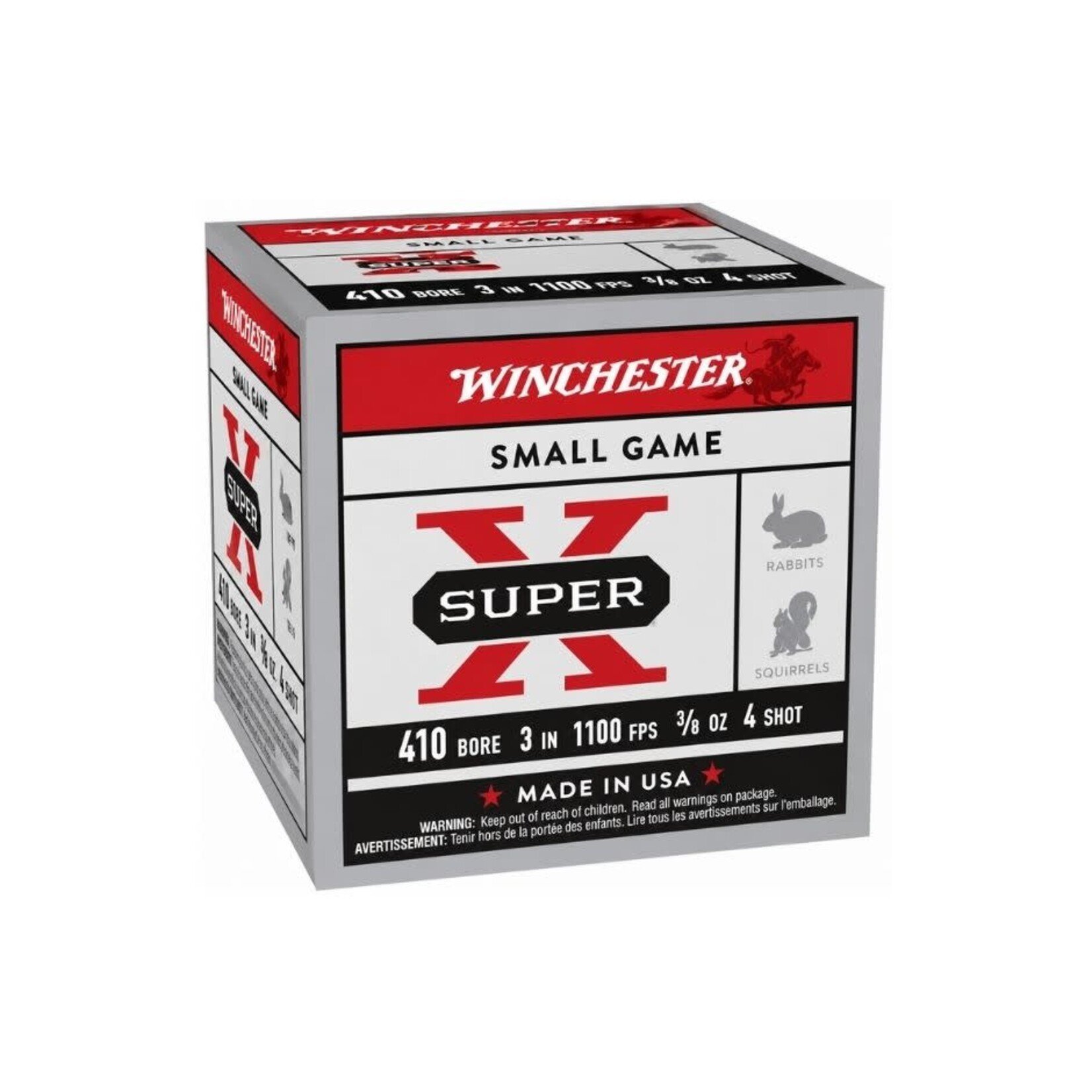 WINCHESTER WINCHESTER 410 GA SUPER X SS H BRASS 3" 3/4 OZ #4 SHOT
