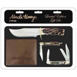 UNCLE HENRY FIXED W/ SHEATH BLADE 4" OVERALL 8"  COMBO W/ WALLET