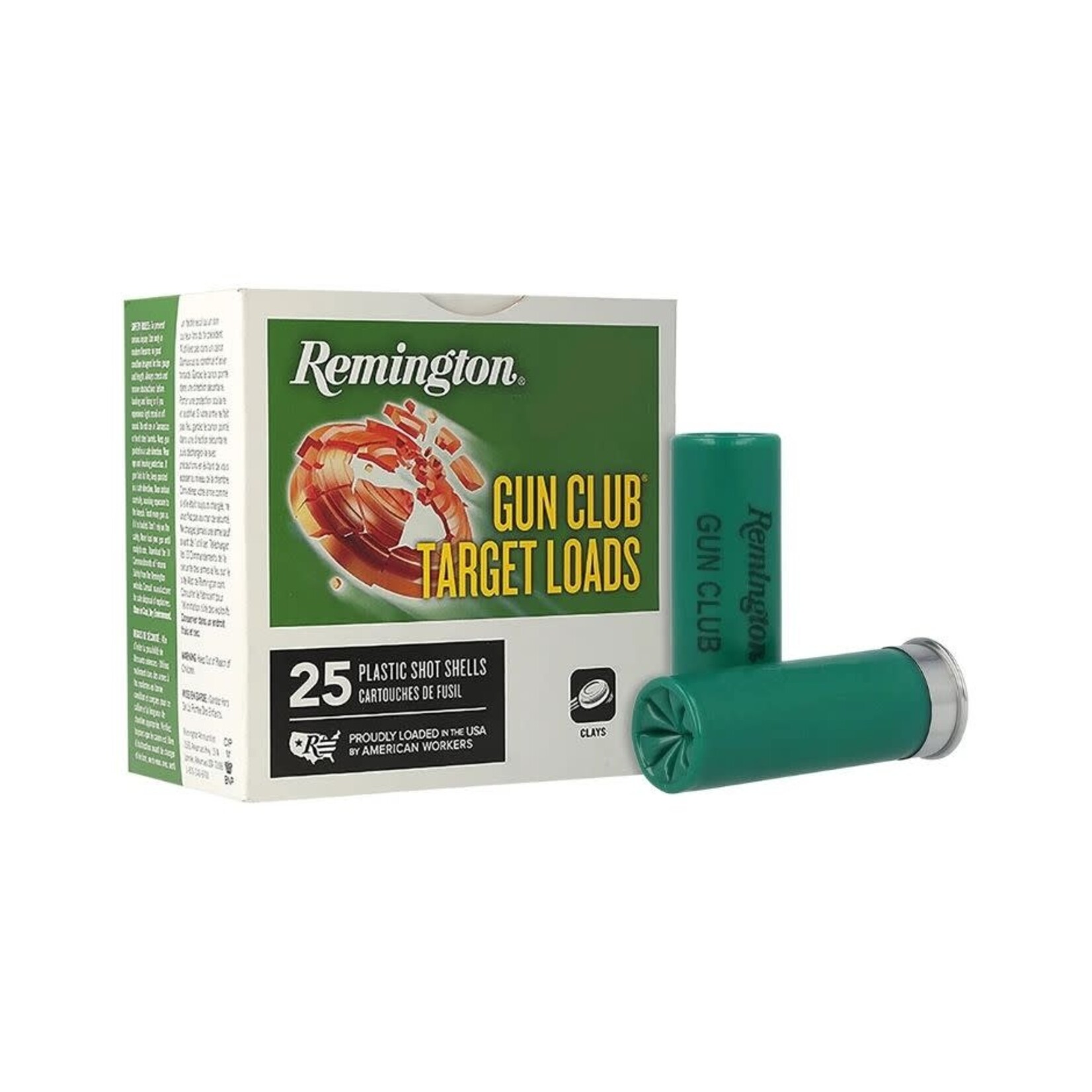 REMINGTON REMINGTON 12 GA GUN CLUB TARGET LOADS 2 3/4" LENGTH 1 1/8 OZ 7 1/2 SHOT 1145 FPS
