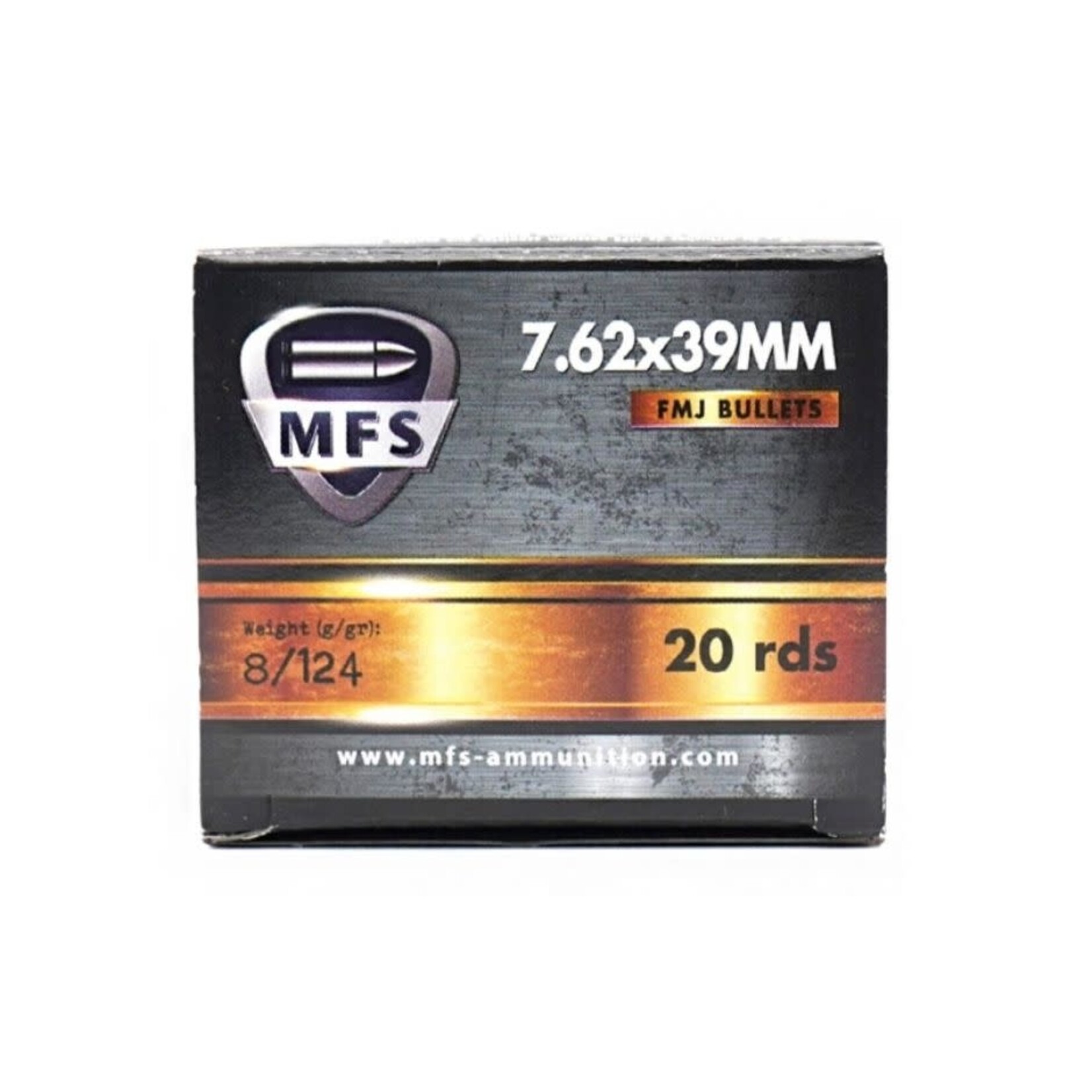 MFS MFS 7.62X39 FMJ 125 GR AMMO BRASS CASE NON CORROSIVE 20 RDS