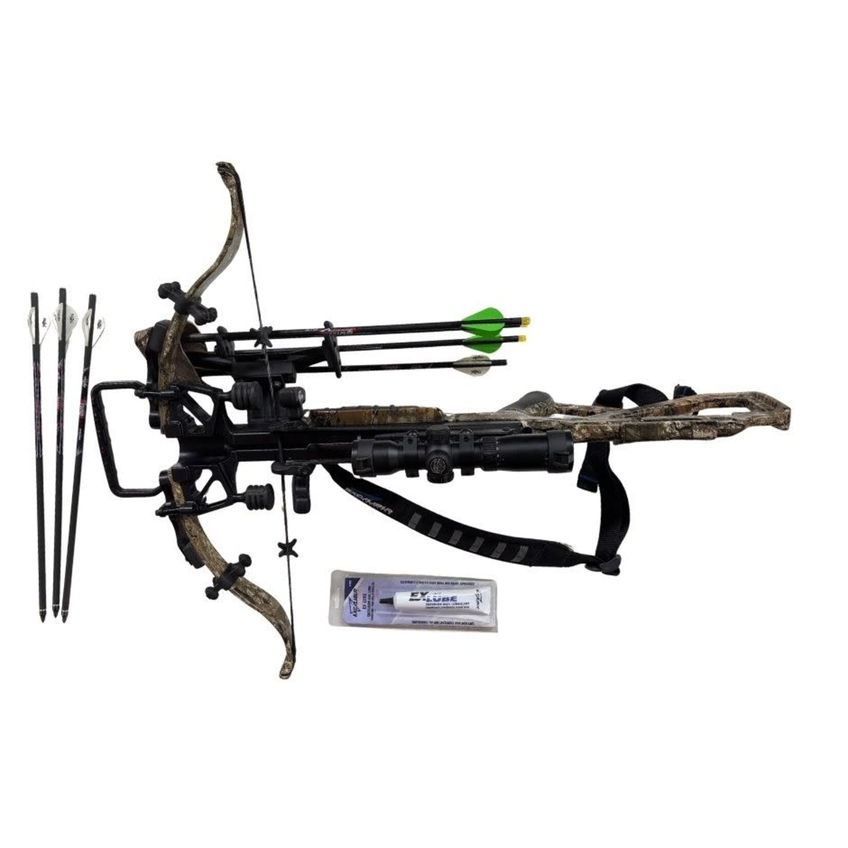 EXCALIBUR EXCALIBUR MICRO 340TD RECURVE CROSSBOW W/ BOLTS, POINTS, BROADHEADS, SLING, QUIVER, COCKING ROPE, LUBE
