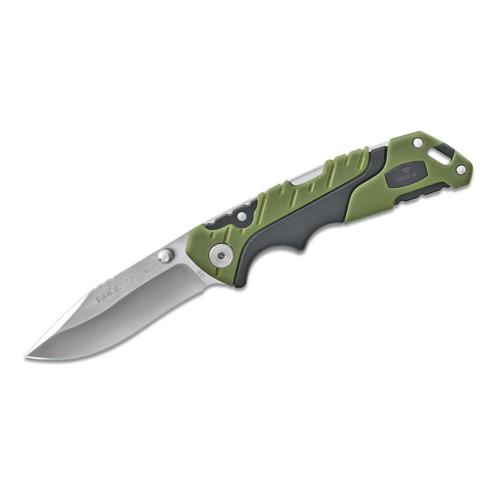 BUCK KNIVES BUCK KNIFE PURSUIT FOLDING SMALL BLK/GRN W/SHEATH
