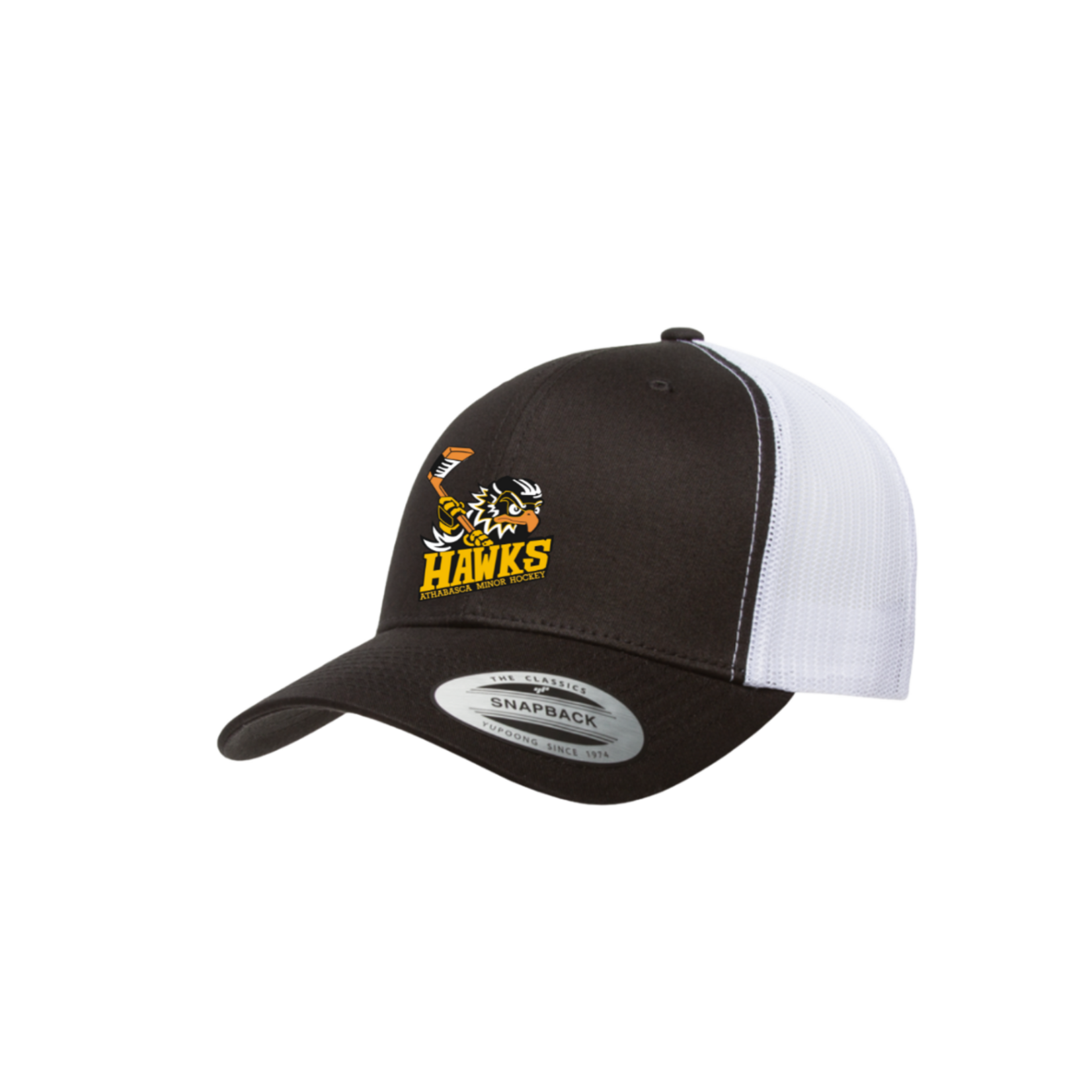 AJM HAWKS SNAP BACK CAP BLACK/WHITE MESH