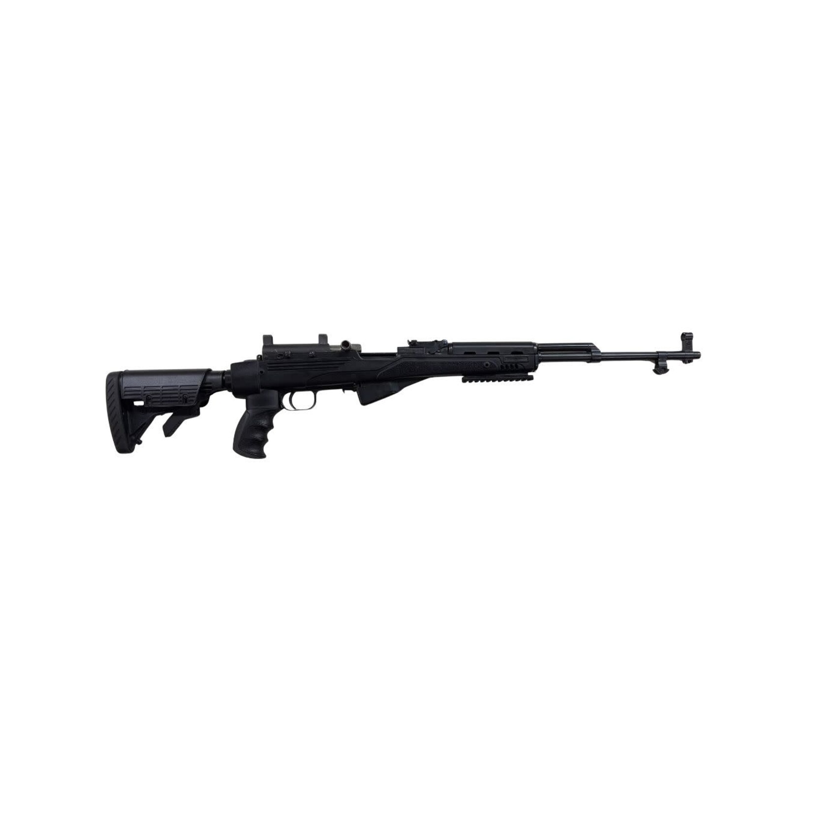 USED RUSSIAN SKS 7.62X39 SEMI AUTO 20" BRL 5 RDS W/ WOOD STOCK, SYNTH STOCK, 16 STRIPPER CLIPS, 532 ROUNDS, BAYONET, RAILS, CLEANING KIT