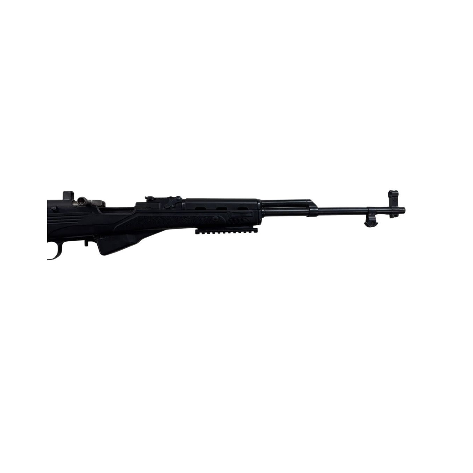 USED RUSSIAN SKS 7.62X39 SEMI AUTO 20" BRL 5 RDS W/ WOOD STOCK, SYNTH STOCK, 16 STRIPPER CLIPS, 532 ROUNDS, BAYONET, RAILS, CLEANING KIT