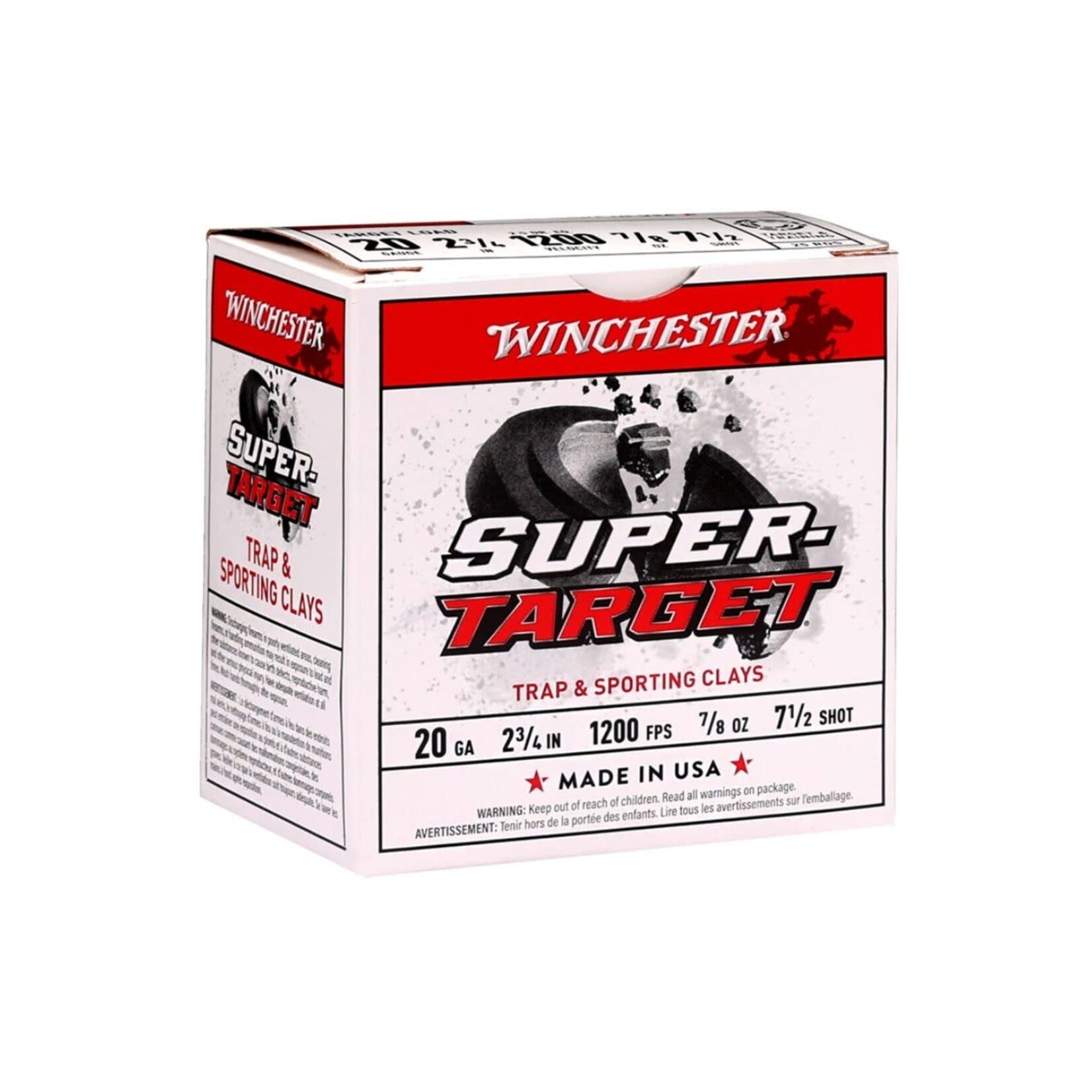 Winchester Repeating Arms WINCHESTER 20 GA 2 3/4" 7/8 OZ 7.5 SHOT 1200 FPS SUPER TARGET 25 RNDS