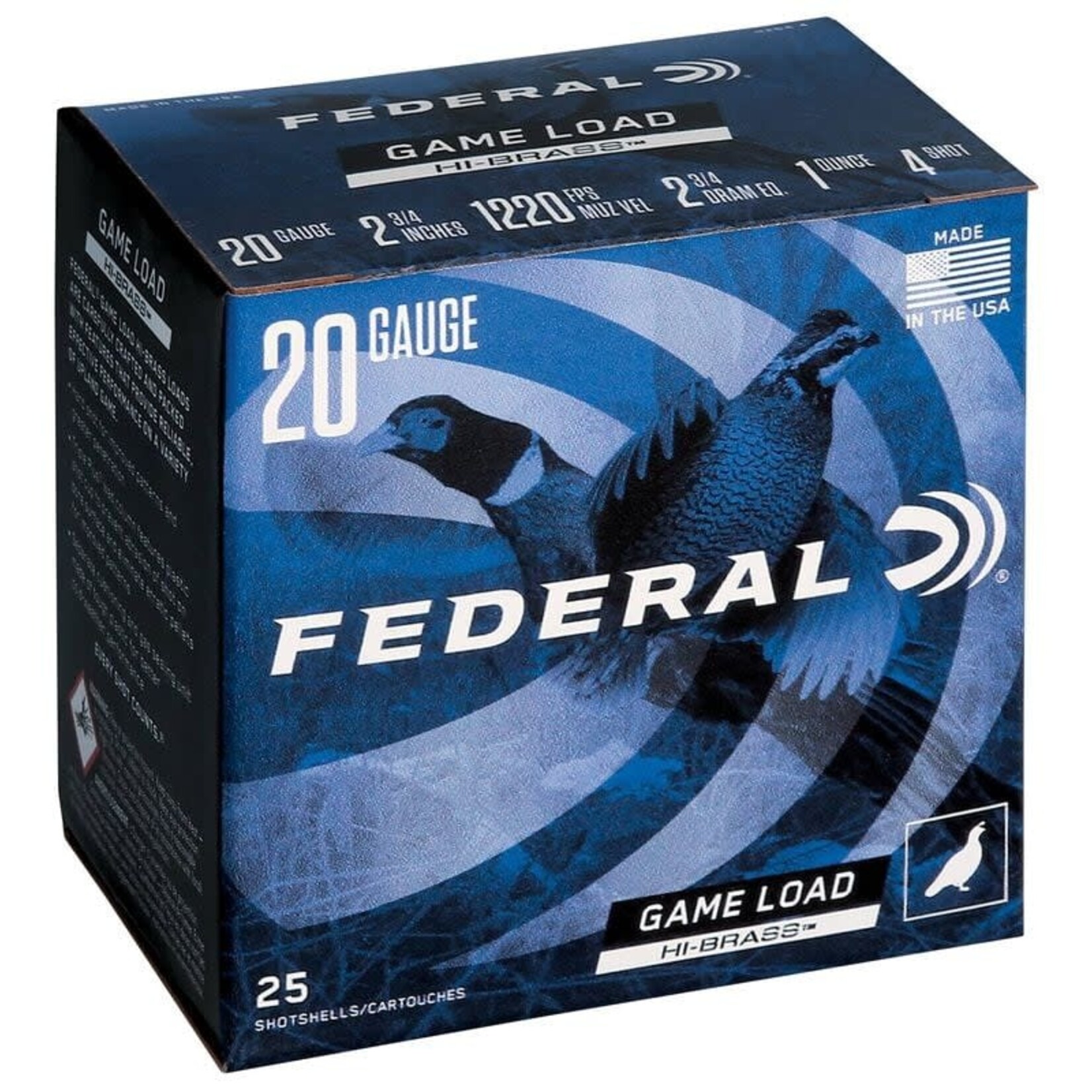 FEDERAL FEDERAL H204-4 GAME SHOK UPLAND BRASS 20 GA 2 3/4IN