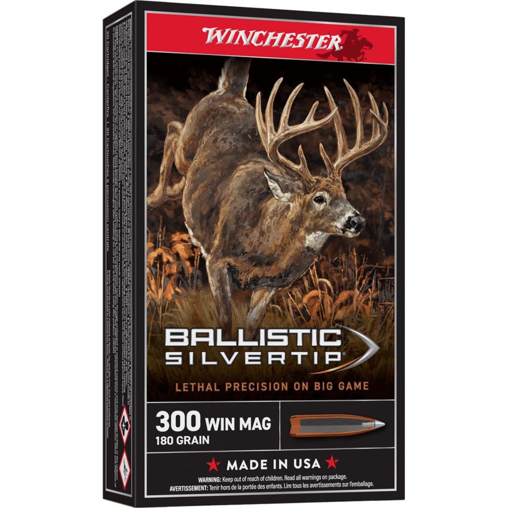 WINCHESTER 300 WIN MAG 180GR BALL SILV TIP 20RNDS