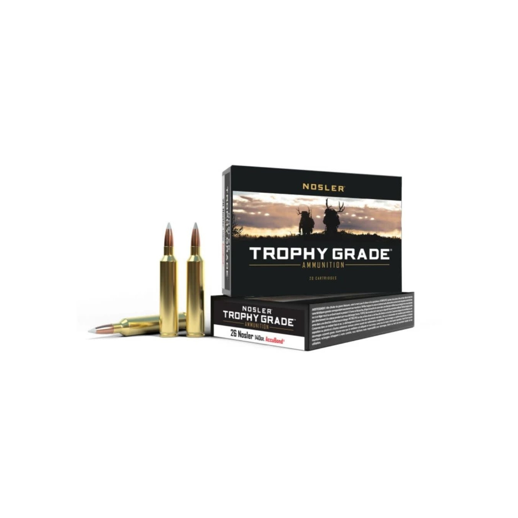 NOSLER AMMO 26 NOSLER 140GR ACCUBOND TROPHY GRADE