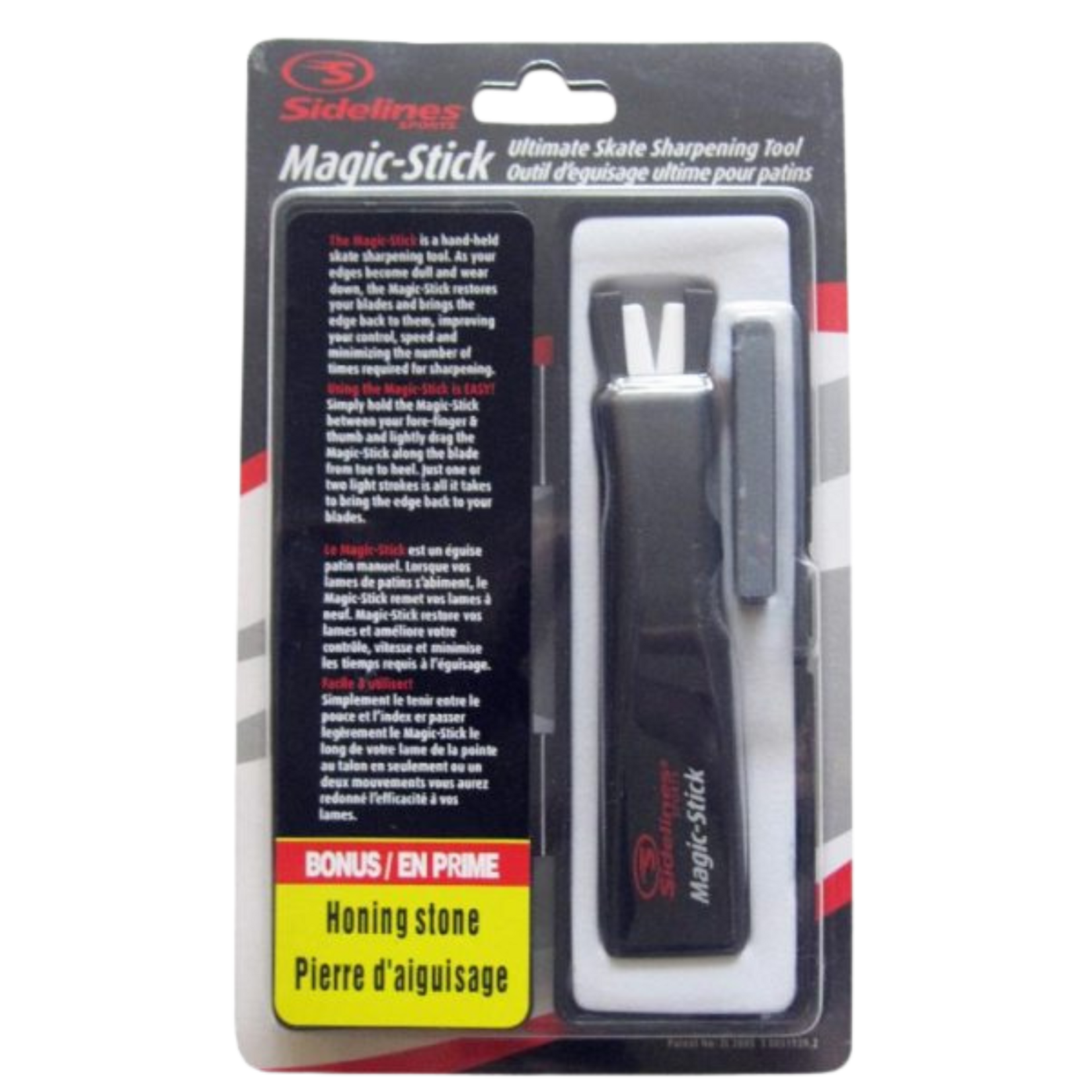 SIDELINES SIDELINES MAGIC STICK HANDHELD SKATE SHARPENER WITH BONUS HONING STONE