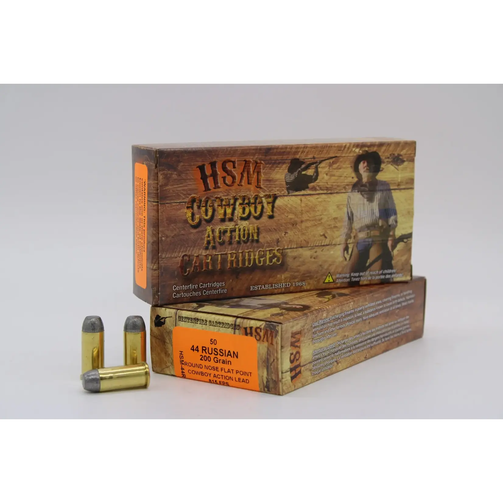 HSM HSM AMMUNITION .44 RUSSIAN 200GR RIMROCK 50RNDS 815FPS