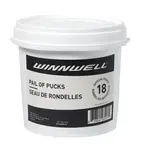WINNWELL WINNWELL 6OZ HOCKEY PUCK BLACK PLAIN  PAIL 18 CT