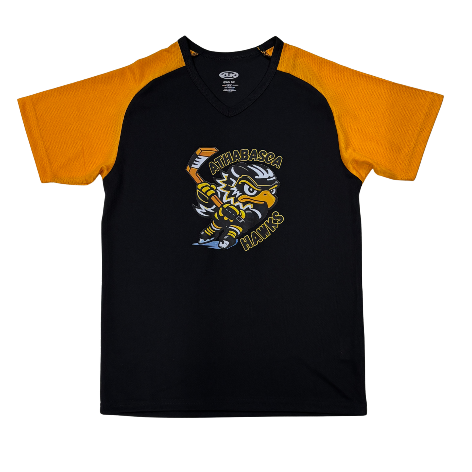 ATHLETIC KNIT HAWKS YOUTH ATHLETIC KNIT JERSEY SLEEVE GOLD/BLACK