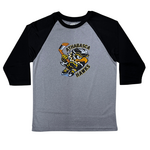 ATHLETIC KNIT HAWKS YOUTH ATHLETIC KNIT 3/4 SLEEVE GREY/BLACK