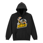 GILDAN GILDAN HAWKS BLACK HOODIE WHITE OUTLINED LOGO ADULT